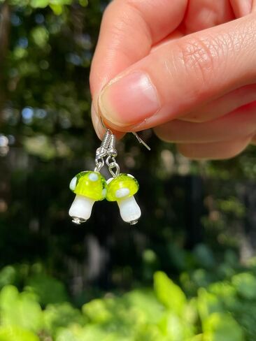 9 Pairs Mushroom Earrings for Women Long Pendant Glass Mushroom Earring Colorful Steampunk Earring Creative Funny Cute Weird Jewelry Women's Drop and Dangle Earrings in Saudi Arabia