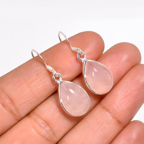 مصنوعة يدويًا 925 من الفضة الإسترليني أقراط متدلية للنساء - Gemstone Gemstone Boho Coachella ، عيد الهالوين ، فكرة هدية مجوهرات عيد الميلاد ورأس السنة الجديدة in Saudi Arabia