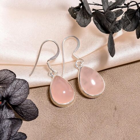 مصنوعة يدويًا 925 من الفضة الإسترليني أقراط متدلية للنساء - Gemstone Gemstone Boho Coachella ، عيد الهالوين ، فكرة هدية مجوهرات عيد الميلاد ورأس السنة الجديدة in Saudi Arabia