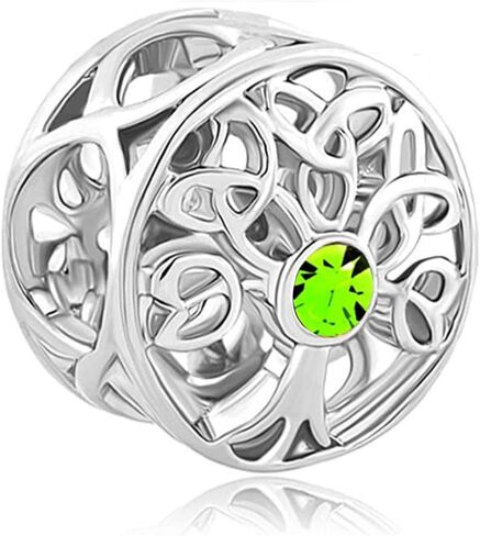 August Birthstone Family Root Tree of Life Celtic Knot Spencer Charm Beads for Pandora Bracelet زوجة أخت هدية in Kuwait
