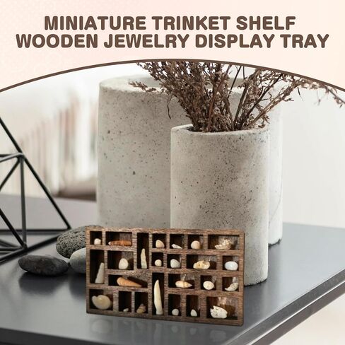 Miniature Trinket Shelf Wooden Jewelry Display Tray,Rings Earring Storage,Smooth,Wood Rock Collection Tray Home Decoration（1.97inchx2.76inch） in Saudi Arabia