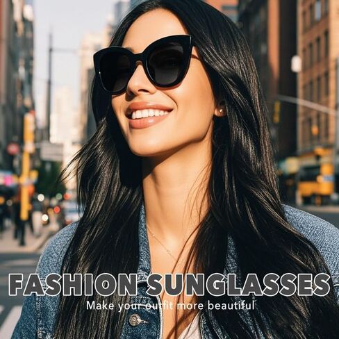 OPTOFENDY Sunglasses Womens Trendy Square Cat Eye Sun Glasses UV400 Protection, Shopping Cycling Driving in Saudi Arabia