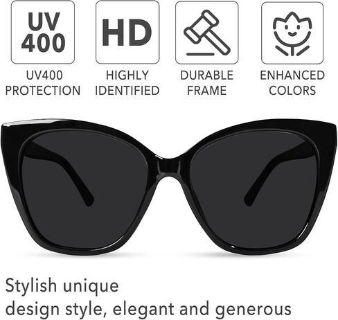 OPTOFENDY Sunglasses Womens Trendy Square Cat Eye Sun Glasses UV400 Protection, Shopping Cycling Driving in Saudi Arabia