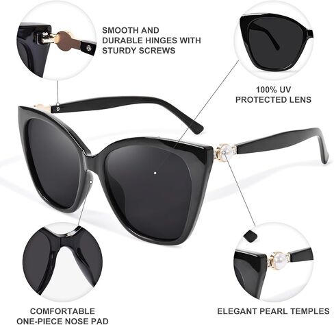 OPTOFENDY Sunglasses Womens Trendy Square Cat Eye Sun Glasses UV400 Protection, Shopping Cycling Driving in Saudi Arabia