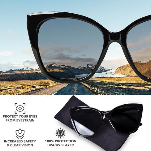OPTOFENDY Sunglasses Womens Trendy Square Cat Eye Sun Glasses UV400 Protection, Shopping Cycling Driving in Saudi Arabia