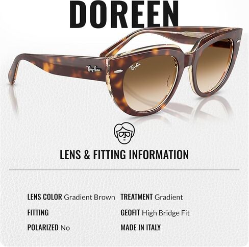 Ray-Ban RB2286 DOREEN Square Shaped Sunglasses for Men & Women with Official RAYBAN Eyewear Kit in Kuwait