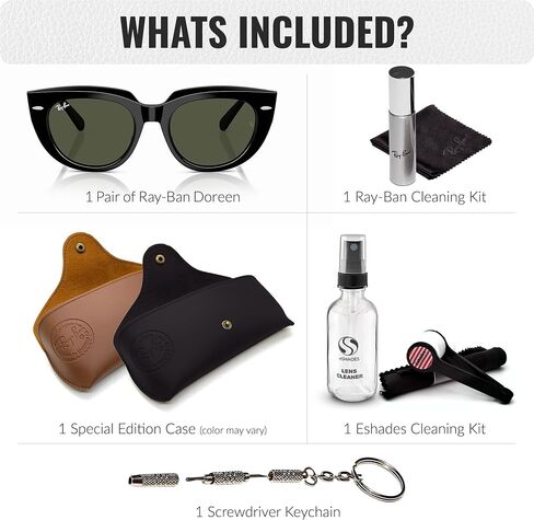 Ray-Ban RB2286 Doreen Square Square Sephses مع حزمة مجموعة النظارات الرسمية in Saudi Arabia