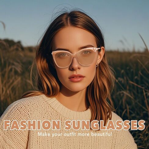 OPTOFENDY Sunglasses Womens Trendy Square Cat Eye Sun Glasses UV400 Protection, Shopping Cycling Driving in Saudi Arabia