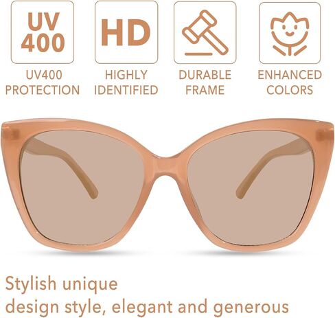 OPTOFENDY Sunglasses Womens Trendy Square Cat Eye Sun Glasses UV400 Protection, Shopping Cycling Driving in Saudi Arabia