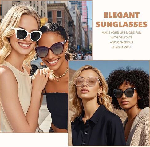OPTOFENDY Sunglasses Womens Trendy Square Cat Eye Sun Glasses UV400 Protection, Shopping Cycling Driving in Saudi Arabia