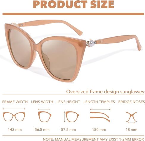 OPTOFENDY Sunglasses Womens Trendy Square Cat Eye Sun Glasses UV400 Protection, Shopping Cycling Driving in Saudi Arabia
