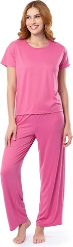 Fruit of the Loom Women's Drop Shoulder Tee and Convertible Waist Sleep Set in Kuwait