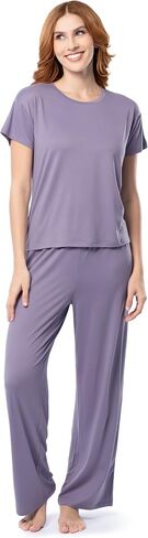 Fruit of the Loom Women's Drop Shoulder Tee and Convertible Waist Sleep Set in Kuwait