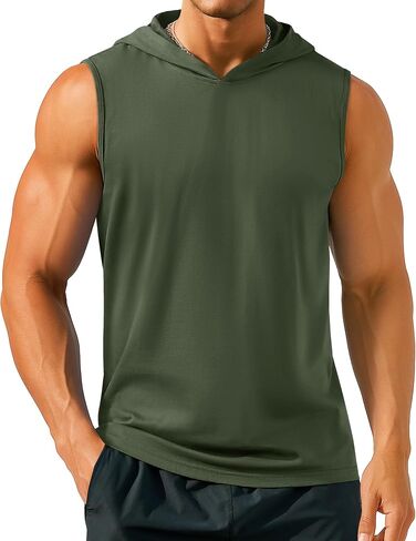 TACVASEN Men's Workout Hooded Tank Tops Sleeveless Gym Muscle Hoodies Sleeveless Lightweight Summer T Shirts in Saudi Arabia