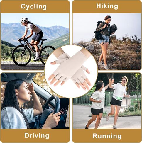 4 Pairs Sun Protection Gloves Women UV Fingerless Driving Gloves Half Finger UV Protection Sunblock for Cycling in Saudi Arabia