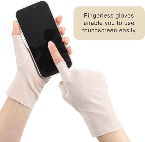 4 Pairs Sun Protection Gloves Women UV Fingerless Driving Gloves Half Finger UV Protection Sunblock for Cycling in Saudi Arabia