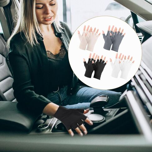 4 Pairs Sun Protection Gloves Women UV Fingerless Driving Gloves Half Finger UV Protection Sunblock for Cycling in Saudi Arabia