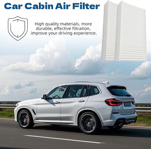 2pcs Car Cabin Air Filter Compatible with BMW X3 X4 xDrive28i 2.0L 3.0L 2011-2018,for X4 xDrive35i 2015-2016 3.0L,for X4 M40i 2016-2018 3.0L Replace 64119237159 green and white (2pcs White) in Kuwait