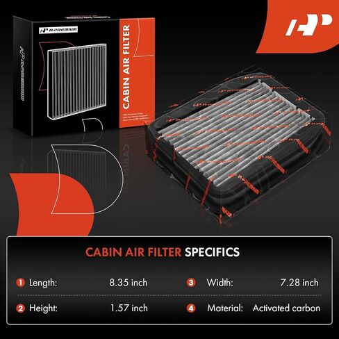 A-Premium 2-PC Cabin Air Filter with Activated Carbon Compatible with Mercedes-Benz E350 2006-2009, E320 2003-2009, E500/E55 AMG 2003-2006, E63 AMG/E550 2007-2009 in Saudi Arabia