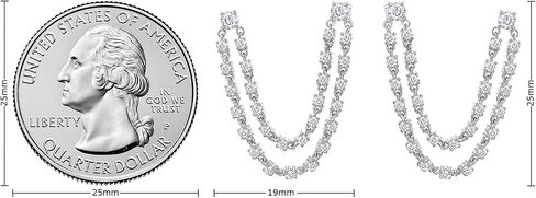 Double Piercing Dangle Chain Studs Earrings, 1.00 Carat (ctw) Moissanite Diamond Drop Earrings In 14k Gold Over Sterling Silver | Earscapes Earrings Gifts for Her in Saudi Arabia