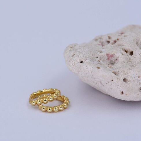 18K Gold Vermeil Bead Hoop Earrings Small Hoops in Saudi Arabia