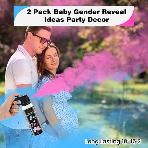 Gender Reveal Fire Extinguisher 2 Pack Boy or Girl Extinguishers for Baby Reveal - Gender Reveal Decorations Smoke with Power for Party - Blue Pink Smoke Color Powder for Reveal Party Ideas Color Run in Saudi Arabia