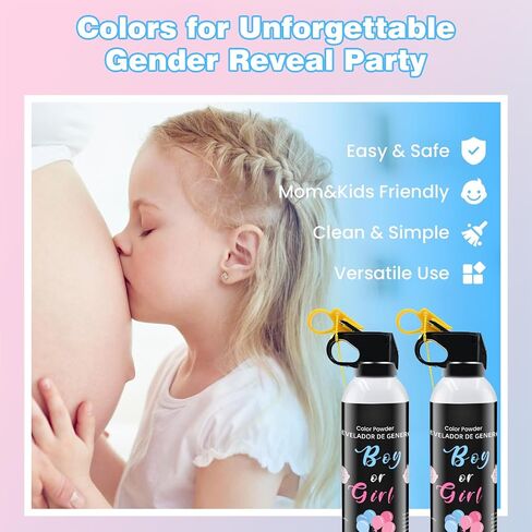 Gender Reveal Fire Extinguisher 2 Pack Boy or Girl Extinguishers for Baby Reveal - Gender Reveal Decorations Smoke with Power for Party - Blue Pink Smoke Color Powder for Reveal Party Ideas Color Run in Saudi Arabia