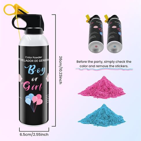 Gender Reveal Fire Extinguisher 2 Pack Boy or Girl Extinguishers for Baby Reveal - Gender Reveal Decorations Smoke with Power for Party - Blue Pink Smoke Color Powder for Reveal Party Ideas Color Run in Saudi Arabia