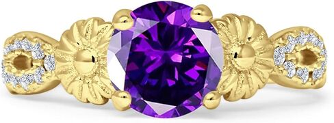OMRANII Vintage Style Sunflower Marquise Shape Round Cubic Zirconia Wedding Engagement Ring Solid 925 Sterling Silver in Saudi Arabia