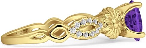 OMRANII Vintage Style Sunflower Marquise Shape Round Cubic Zirconia Wedding Engagement Ring Solid 925 Sterling Silver in Saudi Arabia