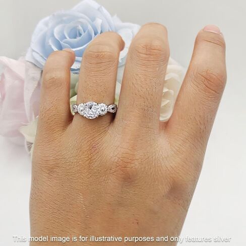 OMRANII Vintage Style Sunflower Marquise Shape Round Cubic Zirconia Wedding Engagement Ring Solid 925 Sterling Silver in Saudi Arabia