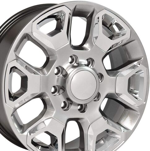 OE عجلات DG66 20 بوصة حافة تناسب RAM 2500 نمط 8x165.1 20x8 اللمعان الفضة شديدة مع إدراج الكروم - هولاندر 2562 (1) in Saudi Arabia