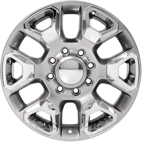 OE عجلات DG66 20 بوصة حافة تناسب RAM 2500 نمط 8x165.1 20x8 اللمعان الفضة شديدة مع إدراج الكروم - هولاندر 2562 (1) in Saudi Arabia