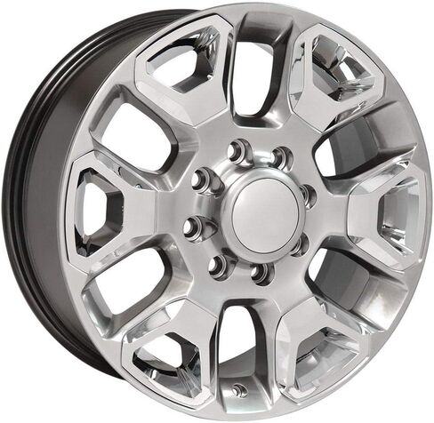 OE عجلات DG66 20 بوصة حافة تناسب RAM 2500 نمط 8x165.1 20x8 اللمعان الفضة شديدة مع إدراج الكروم - هولاندر 2562 (1) in Saudi Arabia