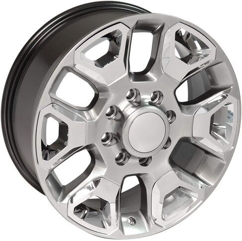 OE عجلات DG66 20 بوصة حافة تناسب RAM 2500 نمط 8x165.1 20x8 اللمعان الفضة شديدة مع إدراج الكروم - هولاندر 2562 (1) in Saudi Arabia