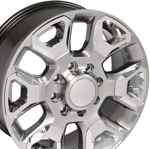 OE عجلات DG66 20 بوصة حافة تناسب RAM 2500 نمط 8x165.1 20x8 اللمعان الفضة شديدة مع إدراج الكروم - هولاندر 2562 (1) in Saudi Arabia