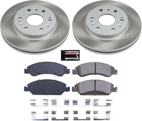 Power Stop SC2069 Front Brake Kit With Semi-Coated Brake Rotors and Ceramic Brake Pads & Hardware For Chevy Silverado 1500 Express Suburban Tahoe | GMC Savana Sierra 1500 Yukon | Cadillac Escalade XTS in Saudi Arabia