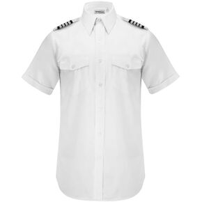 Men's Professional Pilot Shirt, White Short Sleeve in Saudi Arabia