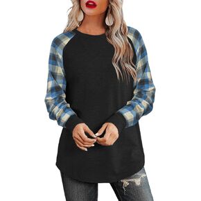 Aifer Womens Long Sleeve Tops Crew Neck Casual Shirts Fashion Loose Fit Trendy Outfits Clothes in Saudi Arabia