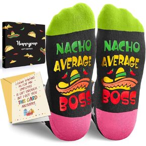 HAPPYPOP Boss Gifts Ideas Socks - Boss Gifts For Men Women, Cool Boss Gifts Male Female Worlds Best Boss Women Retirement Socks With Greeting Card in Kuwait
