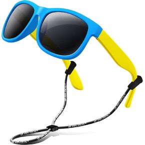 RIVBOS Kids Sunglasses with Strap Polarized UV Protection Flexible Rubber Shades for Boys Girls RBK023 in Saudi Arabia