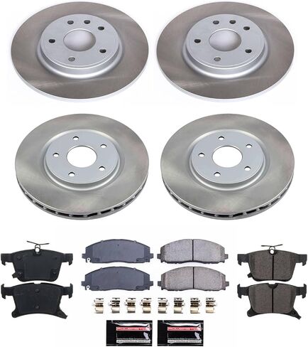Power Stop SC7841 Front and Rear Brake Kit With Semi-Coated Brake Rotors and Ceramic Brake Pads & Hardware For 2017-2019 Pacifica | 2020-2022 Pacifica [Gas, Flex Fuel, FWD] | 2020-2022 Voyager in Saudi Arabia