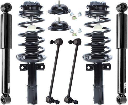 Detroit Axle - 6pc Struts Shocks Kit for 2003-2007 Saturn Ion [W/O RPO Code Fe5] Front 2 Struts with Coil Spring 2 Sway Bar Links 2 Rack Shock Extorbers 2004 2005 2006 readive Strut in Saudi Arabia