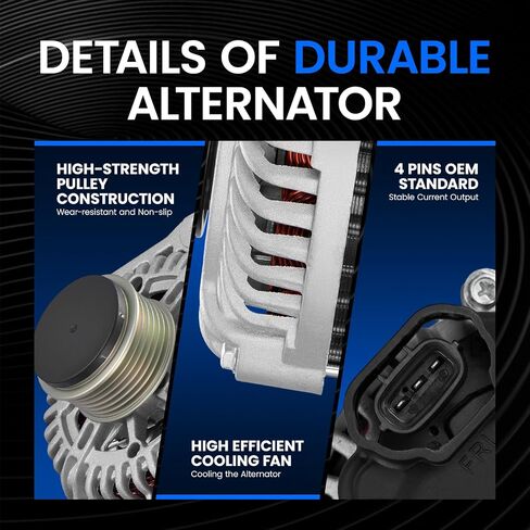 Alternator Compatible with Hyundai Sonata 2010-2013, Compatible with Kia Optima 2011-2013, L4 2.4L, Fit for 11491, 37300-2G150 in Saudi Arabia