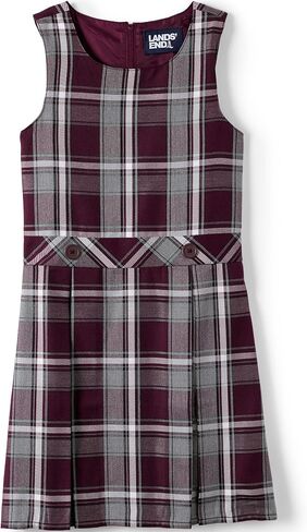 Lands' End Uniform Custom Jumper Top of Knee Plaid Burgundy/Gray Kids 5 in Saudi Arabia