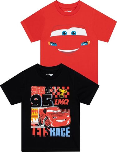 Disney Cars Shirt | Lightning McQueen Tshirt | Cars Boys T-Shirts | Boys' T-Shirts Pack of Two in Saudi Arabia