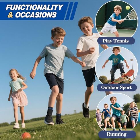 أطفال بويز فتيات الرياضة الرياضية الرياضية الجوارب كرة السلة في الهواء الطلق طاقم القطن جوارب مخططة 6 أزواج in Kuwait