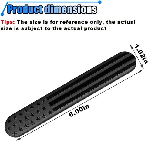 2PCS USA American Metal Flag Auto Fenders Emblem Sticker - 6"x 1" Adhesive Sport Badge 3D Embossed US Flag Car Decal Sticker - Patriotic Car Badge Decal Bumper Sticker for Auto SUV Window (Black) in Saudi Arabia