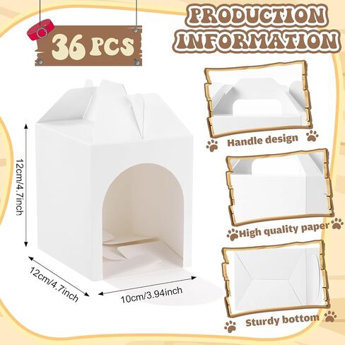 Patelai 36 Pcs Dog Party Favors Boxes 4.7x3.9x4.7 Inch Stuffed Animal House Shaped Boxes with Hole Foldable Colorful Puppy Print Decoration Gift Case for Adoption a Pet Party Favor Supply Decor in Saudi Arabia