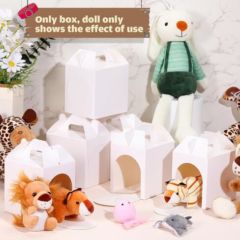 Patelai 36 Pcs Dog Party Favors Boxes 4.7x3.9x4.7 Inch Stuffed Animal House Shaped Boxes with Hole Foldable Colorful Puppy Print Decoration Gift Case for Adoption a Pet Party Favor Supply Decor in Saudi Arabia